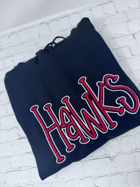 🖤 Black Hawks 3D Puff Hoodie