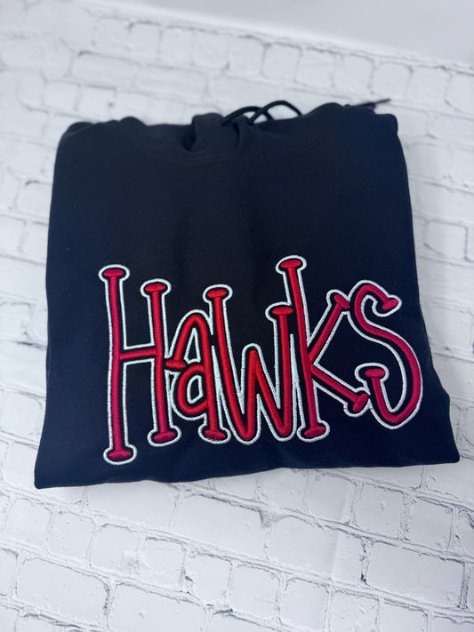 🖤 Black Hawks 3D Puff Hoodie